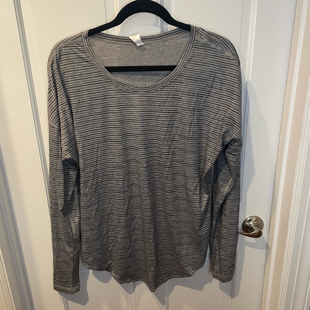 Grey and black striped Lucy long sleeve top